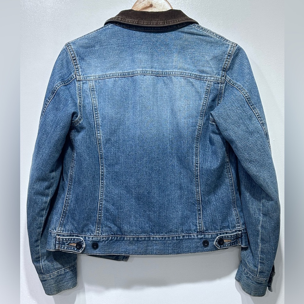 Vintage PAUL SMITH Pink label Denim Jacket Corduroy Collar Quilt Lining Size 42 - Picture 2 of 13